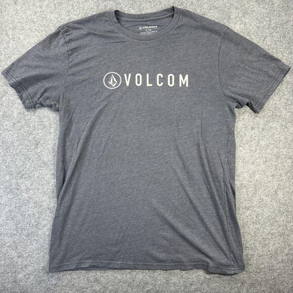Volcom Shirt Mens XL Gray Logo Graphic Short Sleeve Cotton Blend Tee Casual - Picture 1 of 7